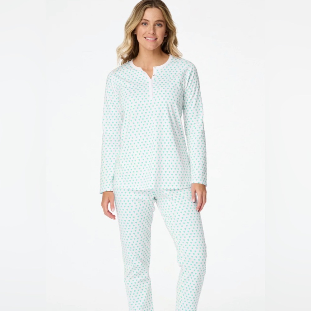 Roller Rabbit Green/Blue heart pajamas